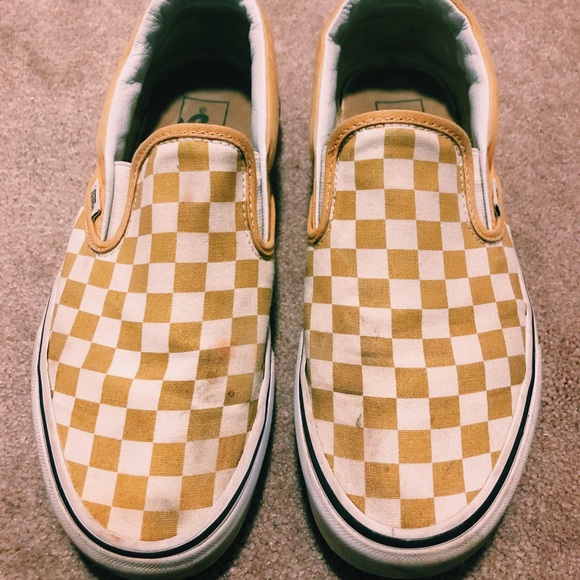 Vans Shoes - yellow checkered vans!